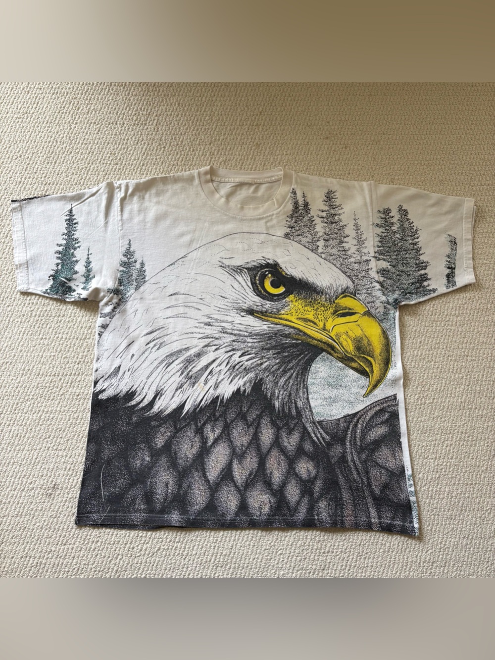 Vintage Bald Eagle AOP Graphic Tee